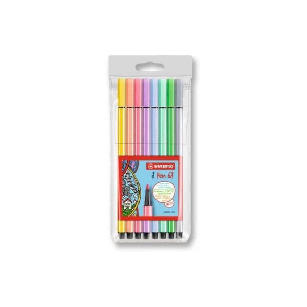 Carioca Stabilo Pen, varf 1 mm, 8 culori pastelate/blister Carioca Stabilo Pen, varf 1 mm, 8 culori pastelate/blister